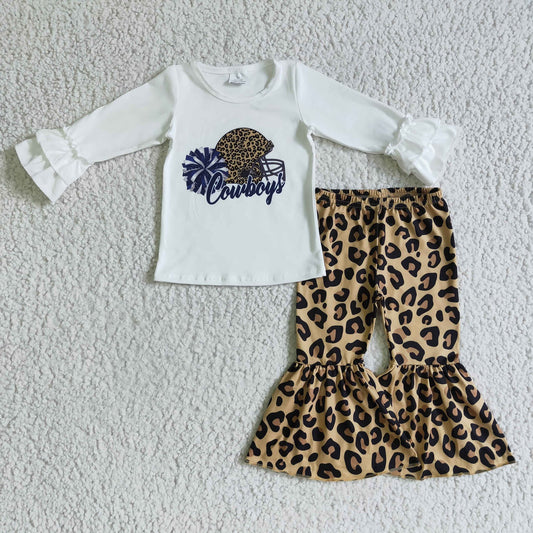 Cheetah Print Cowboys Bell Bottom Set