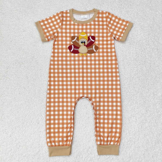 Boys Gingham Turkey Romper