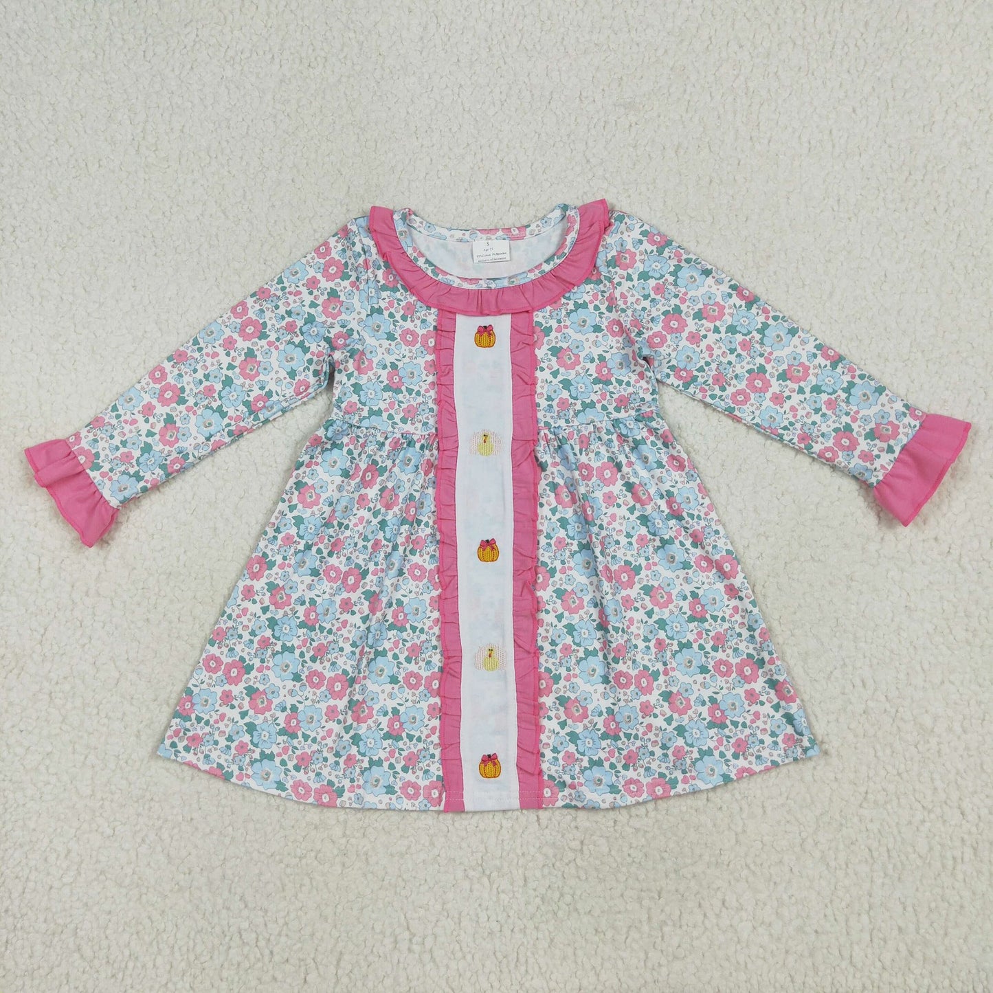 Floral Embroidered Pumpkin Dress