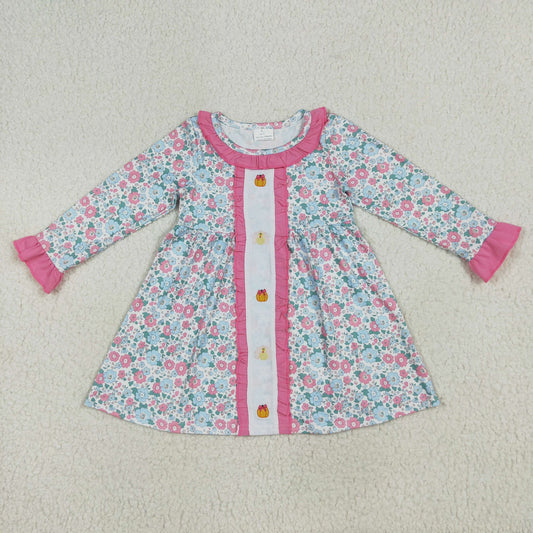 Floral Embroidered Pumpkin Dress