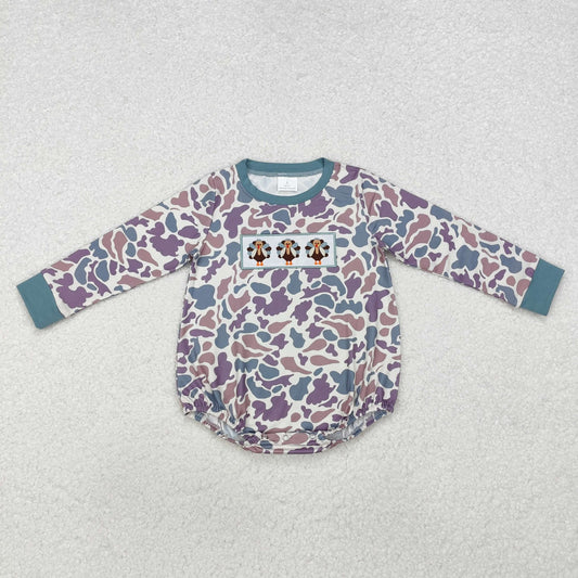 Embroidered Camo Turkey Romper