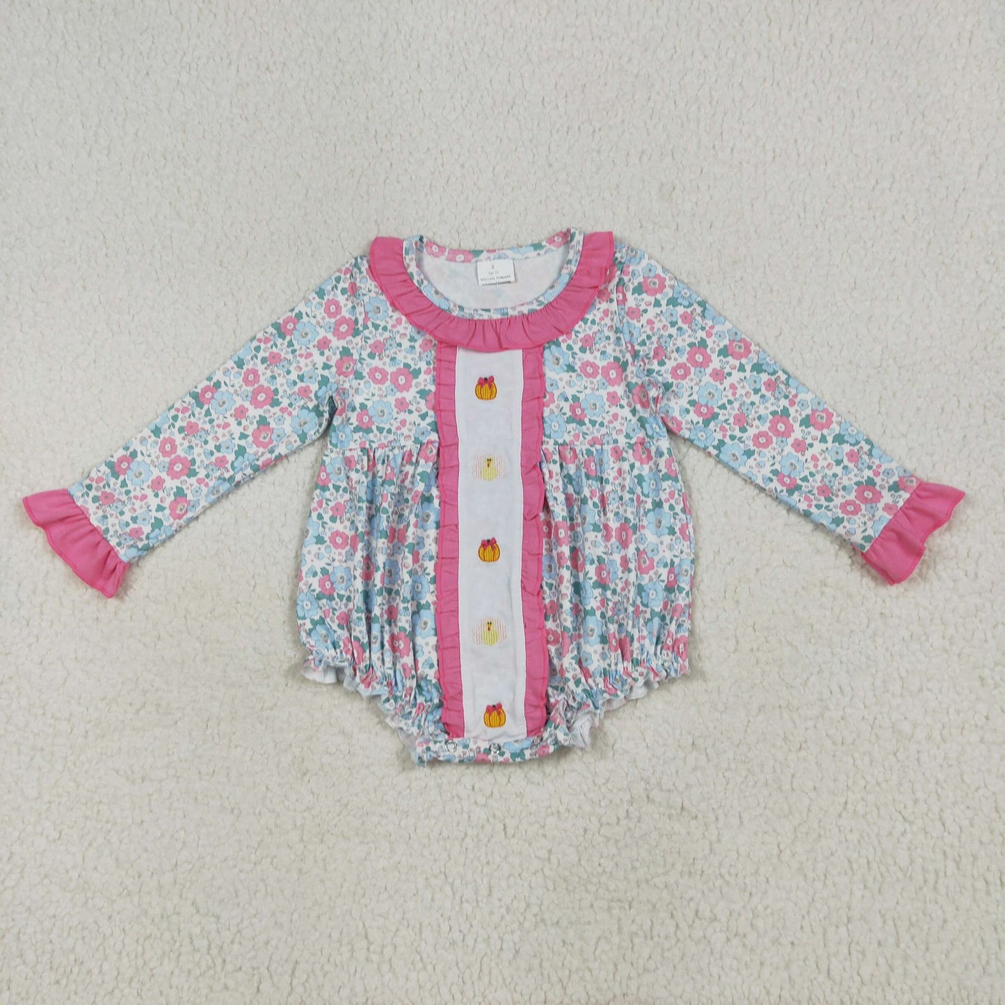 Floral Pumpkin Ruffle Romper