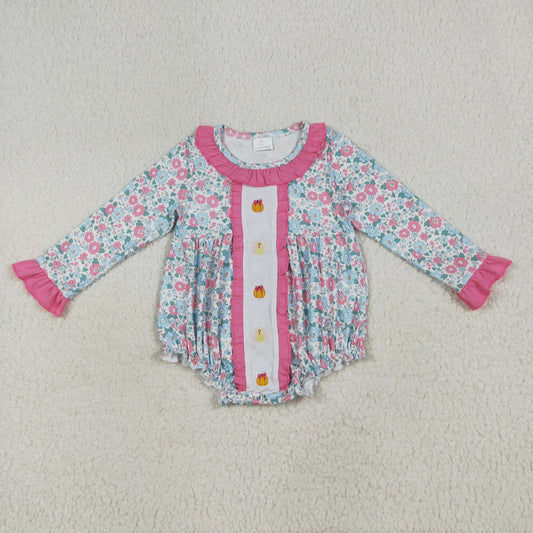 Floral Pumpkin Ruffle Romper