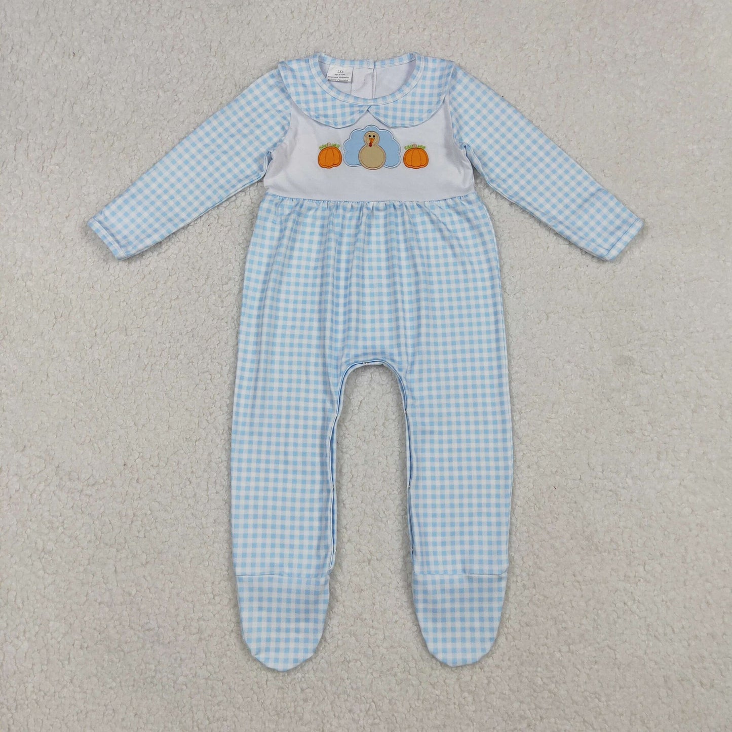 Blue Gingham Turkey Footie