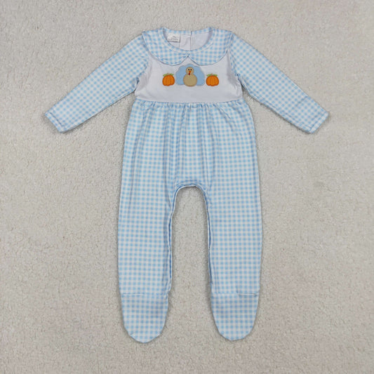 Blue Gingham Turkey Footie