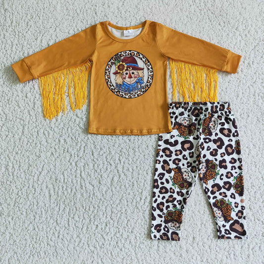 Scarecrow Fringe Cow Print Pants Set