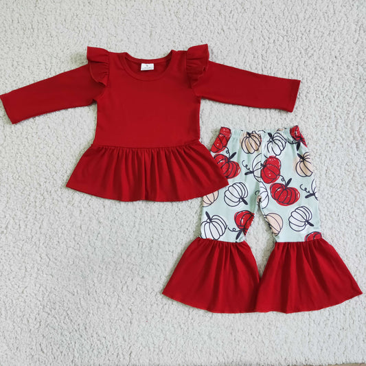 Red Pumpkin Pants Set