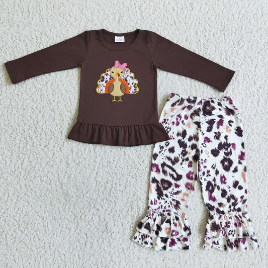 Leopard Print Turkey Ruffle Set
