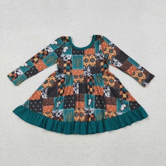 Girls Western Patchwork Dress