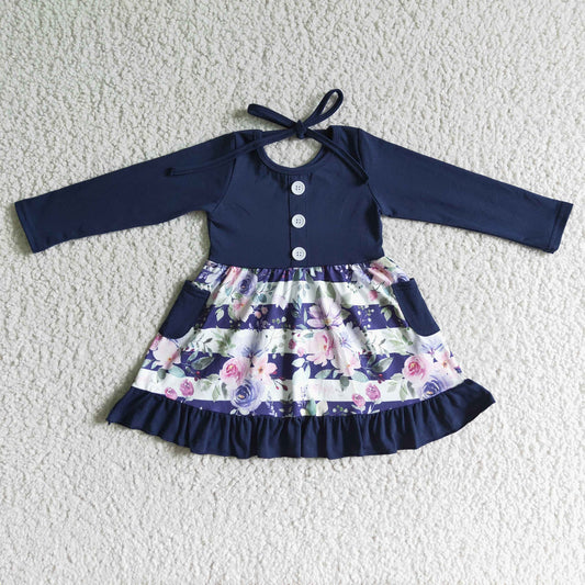 Navy Floral Dress