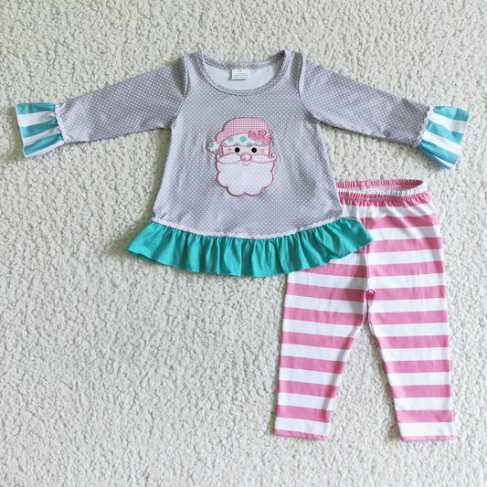 Pastel Santa Applique Pants Set