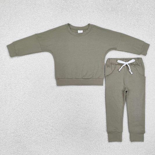 Basic Olive Color Jogger Set