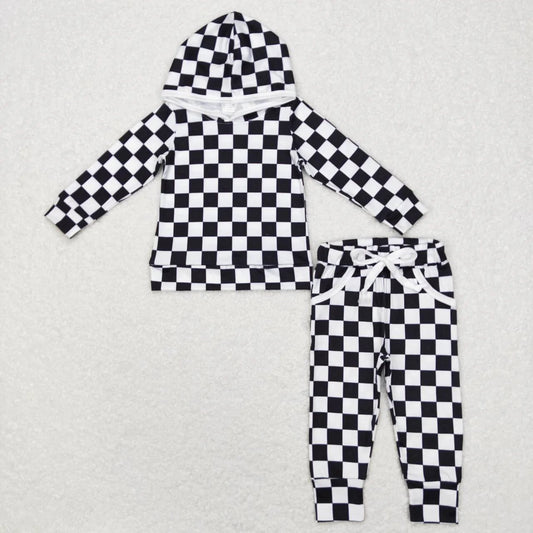 Black and White Checkered Jogger Suit