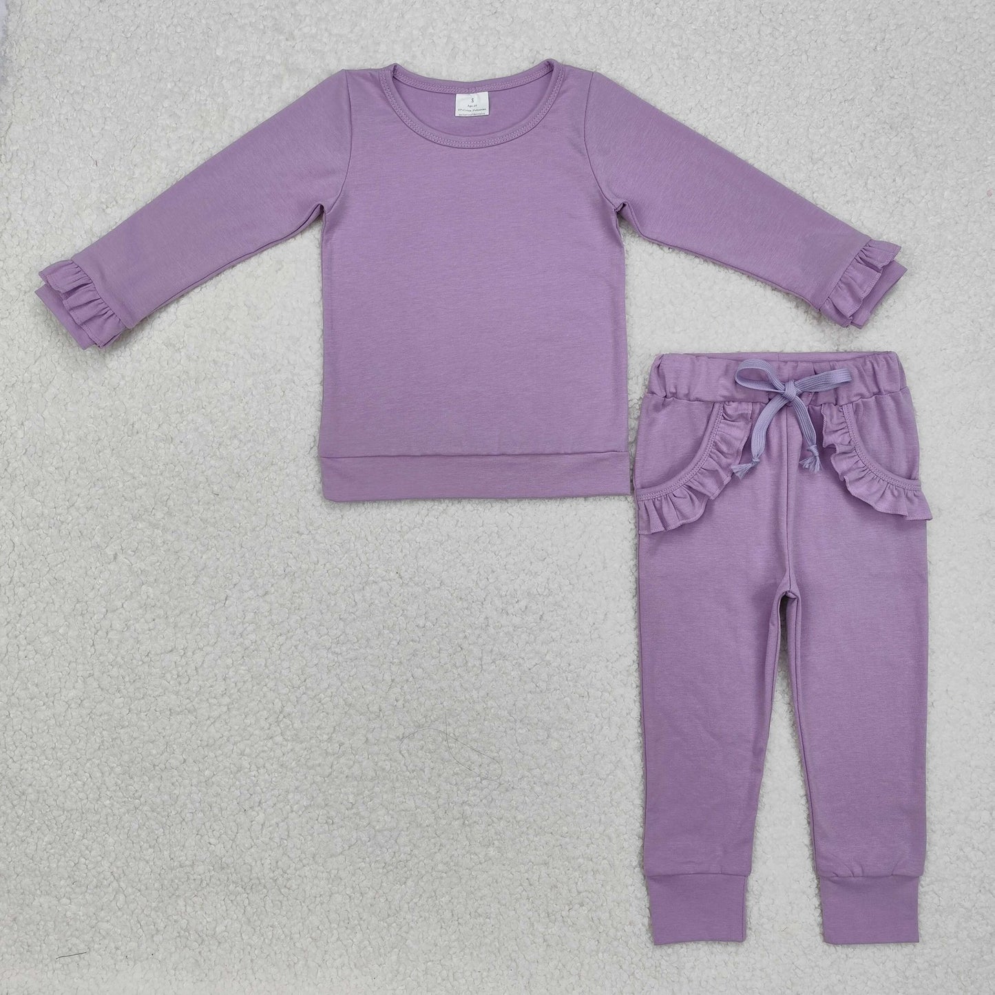 Basic Purple Ruffle Jogger Set