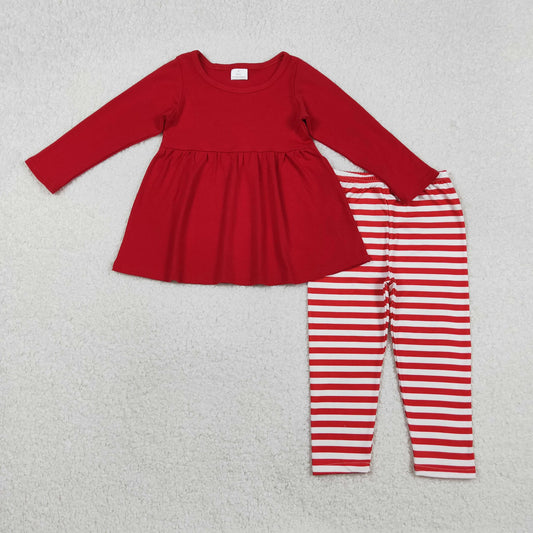 Basic Red and Striped Pants Set