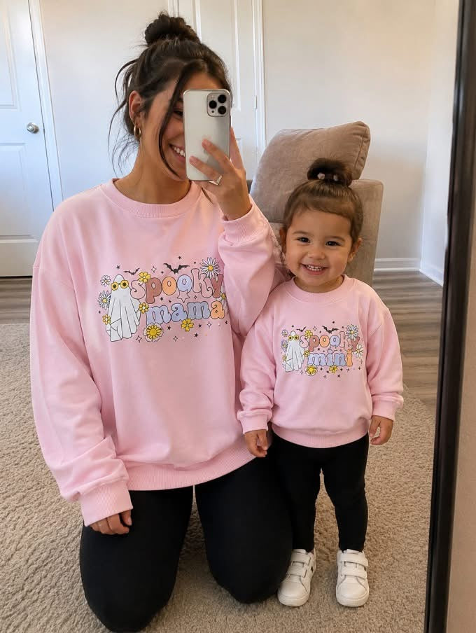 Pink Spooky Mama / Mini Sweatshirt
