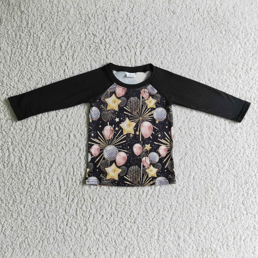 Peach and Black Happy New Year Shirt