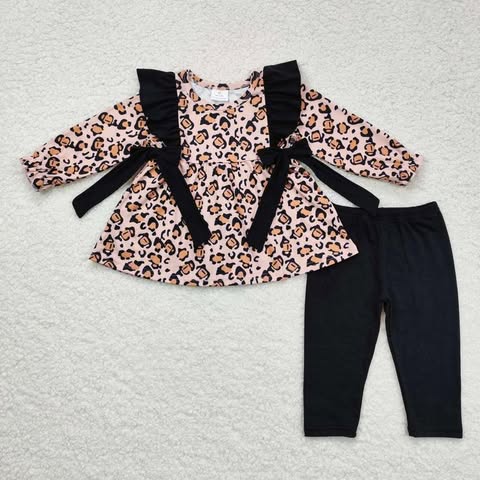 Cheetah Print Bow Pants Set
