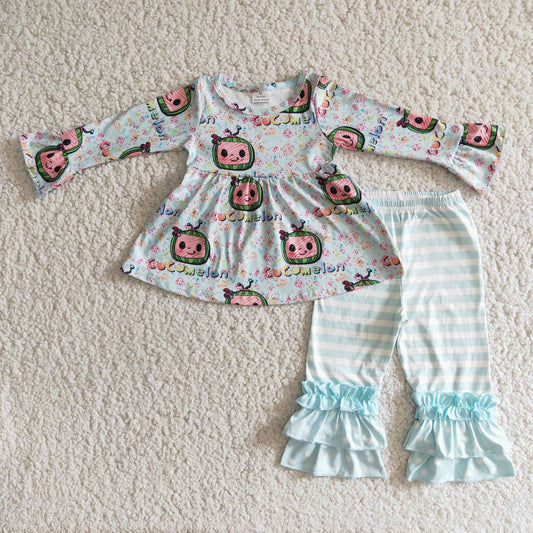 Watermelon Ruffle Pants Set