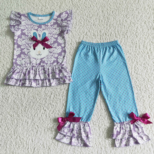 Paisley Bunny Bow Pants Set