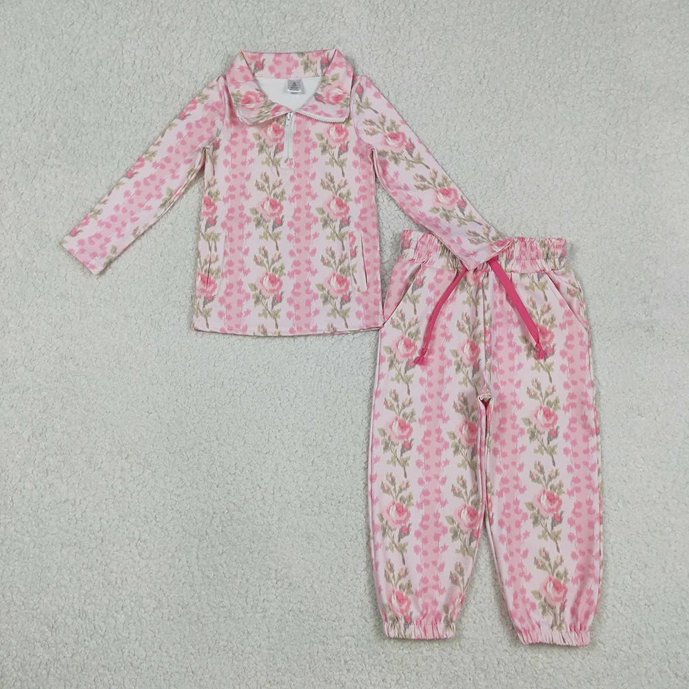 Pink Floral Pants Set