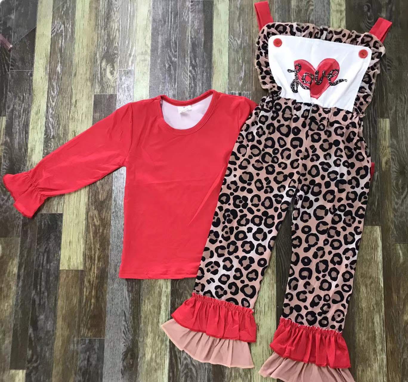 Cheetah Print Love Overall Set
