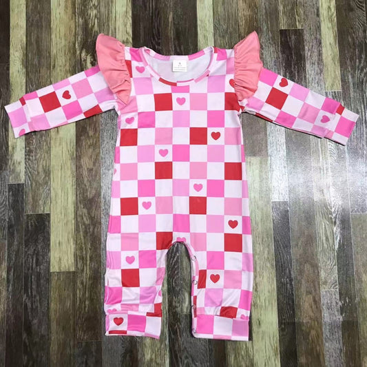 Checkerboard Heart Romper