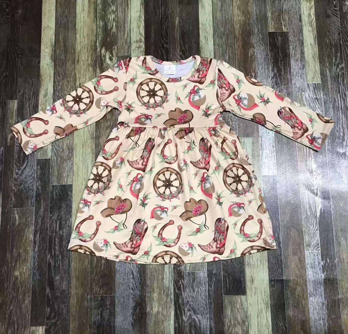 Western Boots Long Sleeved Dress