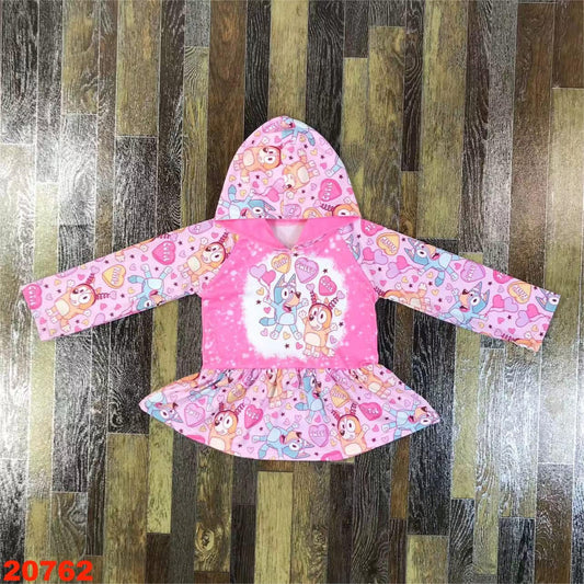 Blue Dog Candy Heart Hooded Shirt