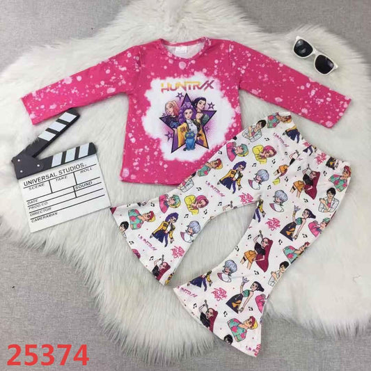 Pink Hunter's Bell Bottom Pants Set