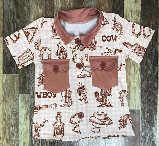 Cowboy Collard Pocket Shirt
