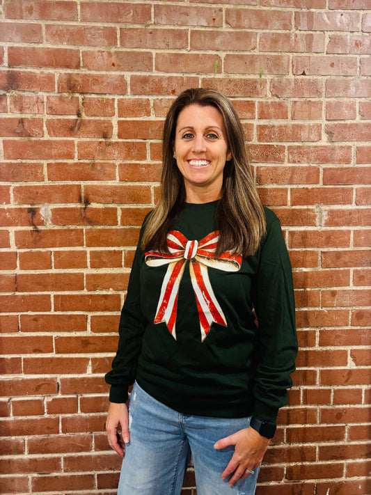 Peppermint Bow Long Sleeve