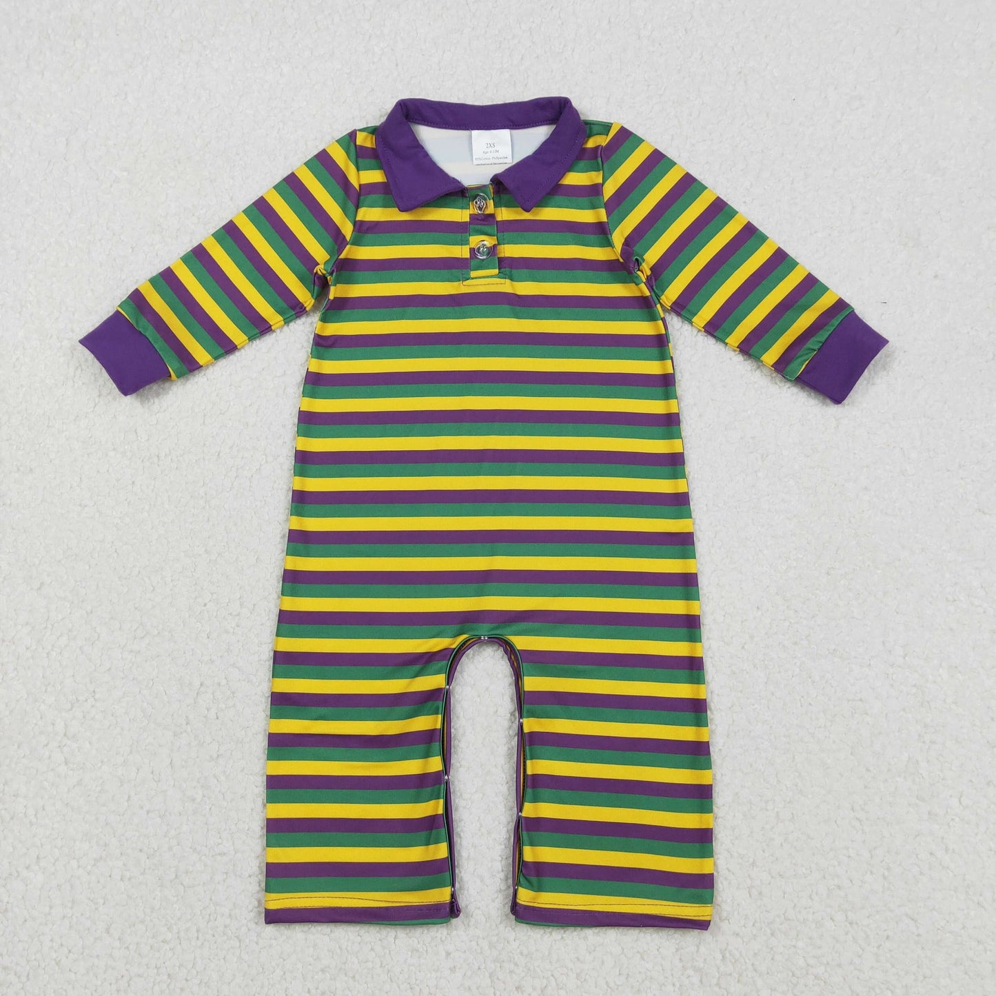 Mardi Gras Striped Romper