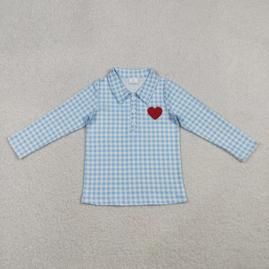 Blue Gingham Heart Shirt