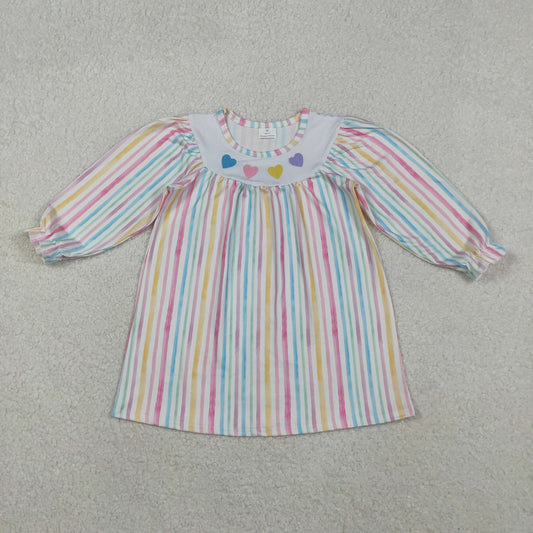 Valentine's Pastel Hearts Striped Dress