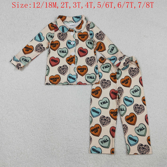 Cowboy Conversation Hearts Pajama Set