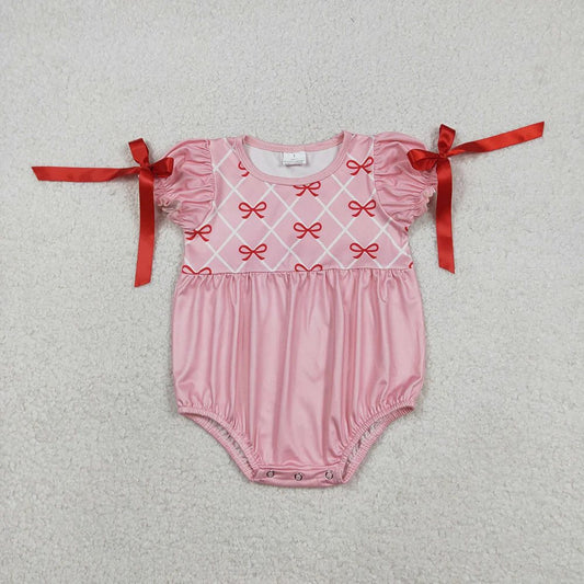 Red + Pink Coquette Bow Romper