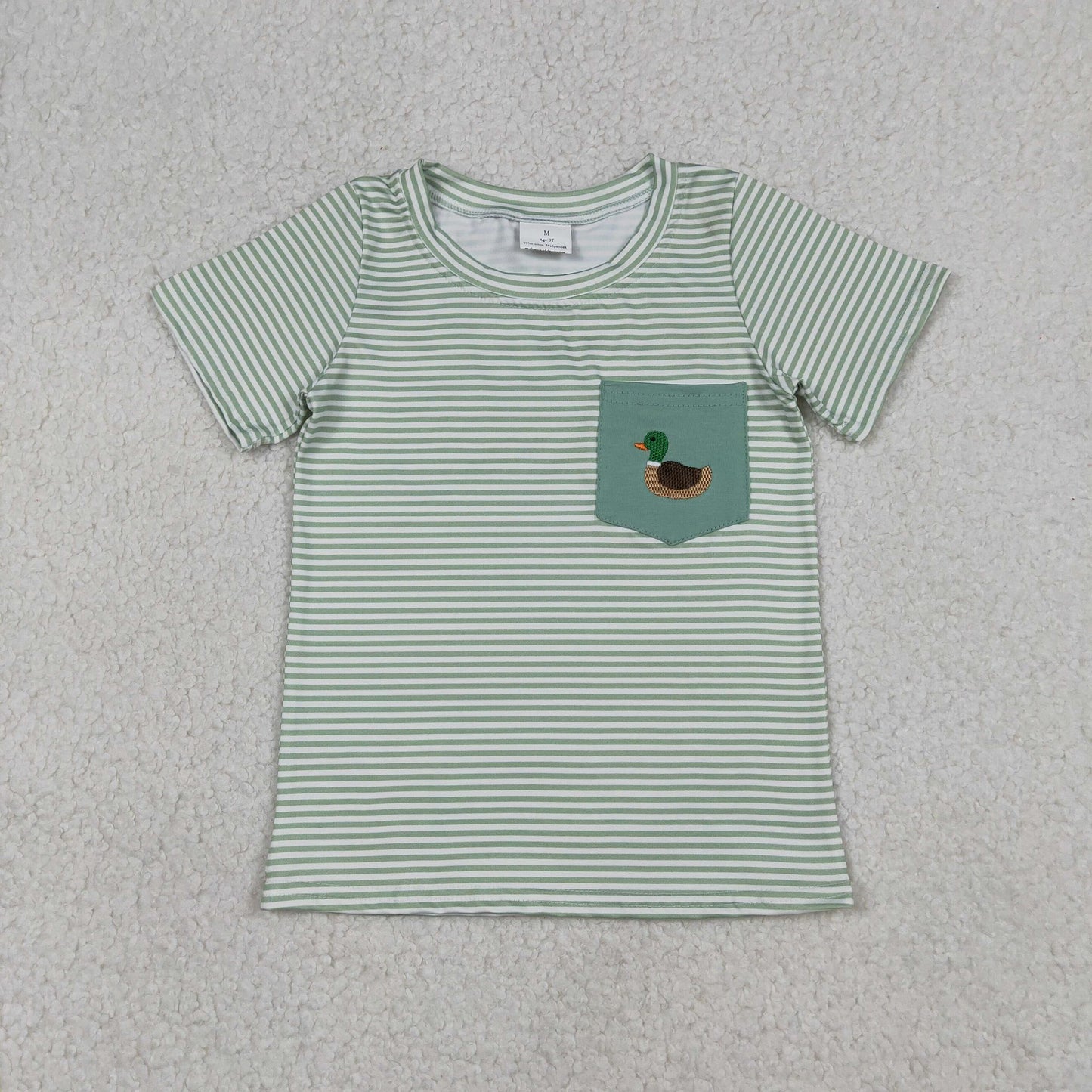 Green Striped Mallard Pocket Tee