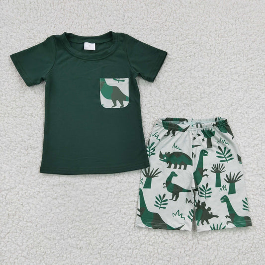 Boys Dino Shorts Set