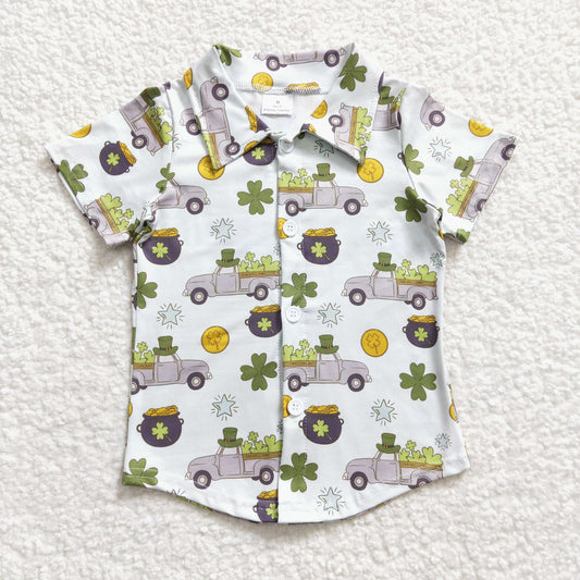 St. Patrick's Day Truck Button Down Shirt
