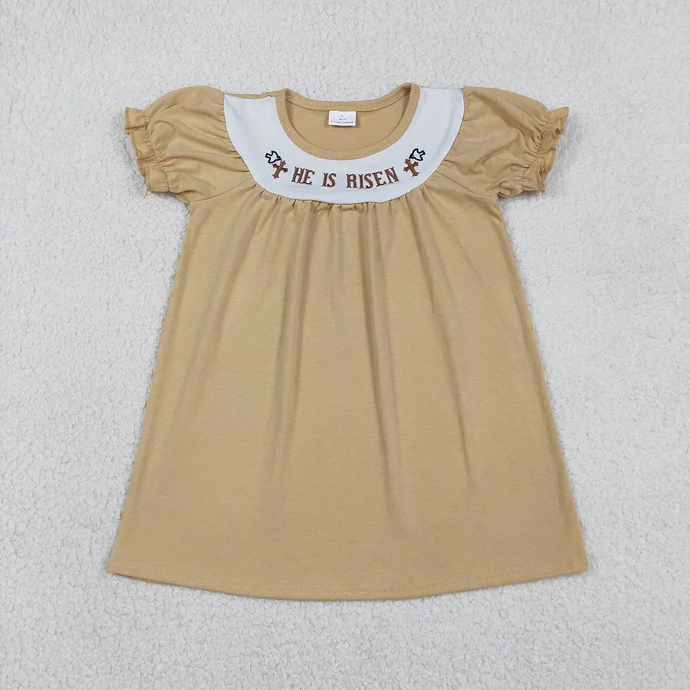He Is Risen Khaki Dress