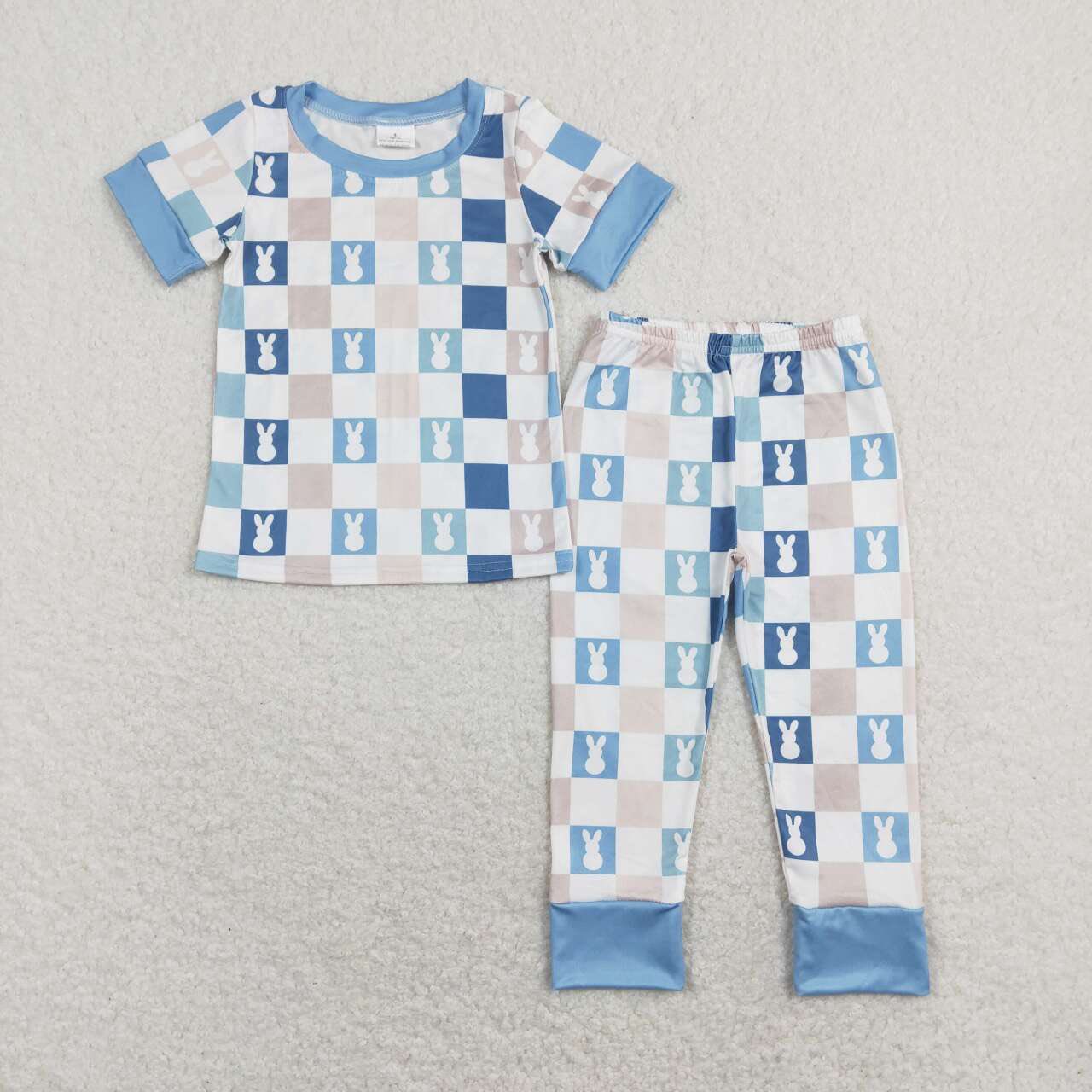 Blue Bunny Checkered Pajama Set