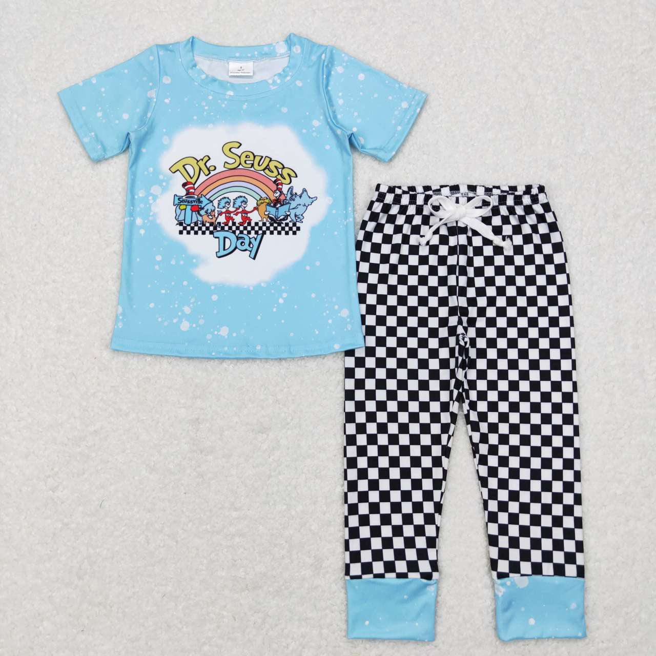 Suess Day Checkered Jogger Set