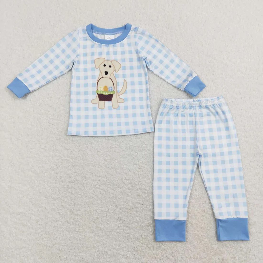 Blue Gingham Easter Dog Pajama Set