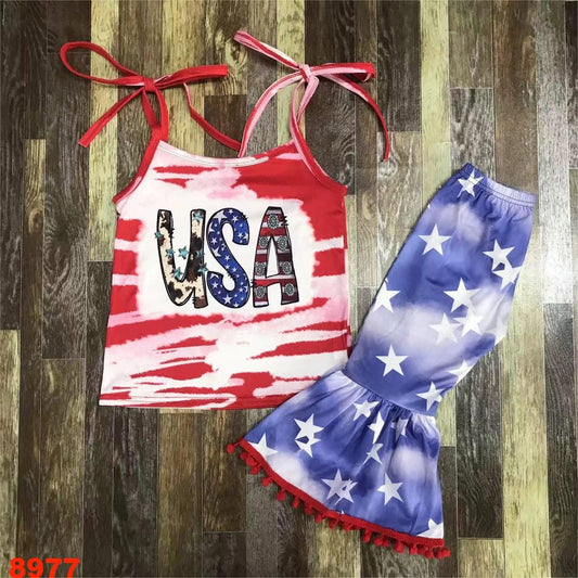 USA Bell Bottom Pants Set
