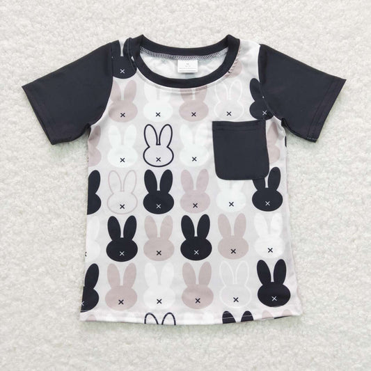 Black and White Bunny Pocket Tee