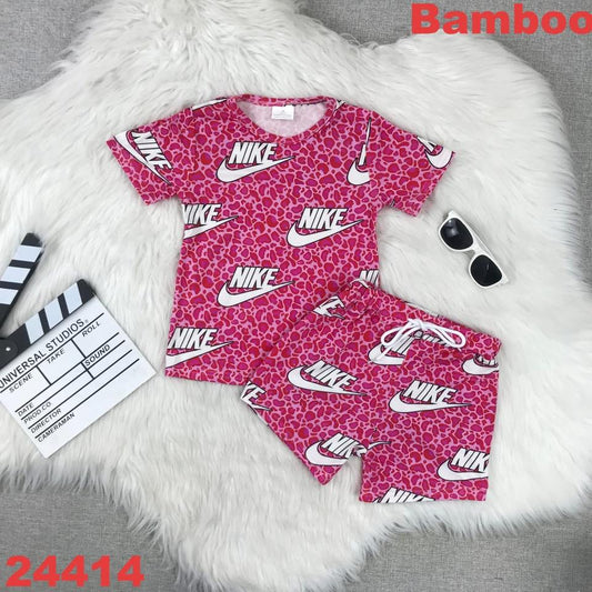Bamboo Cheetah Print Swoosh Set