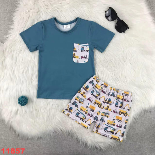 Construction Pocket Tee Shorts Set