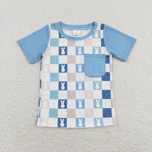 Blue Bunny Checkered Pocket Tee