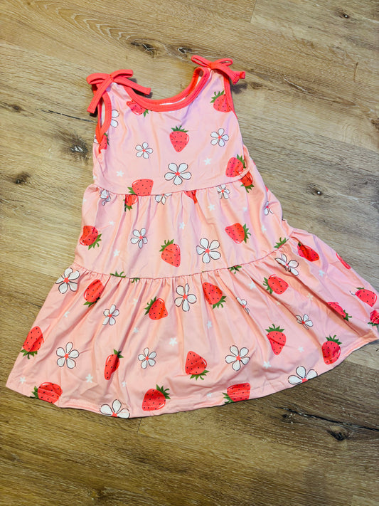 On Hand Strawberry Daisy Dress